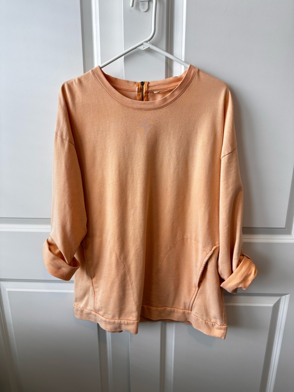 Soft Surroundings Women’s’ Sz. L Peach Crewneck Pullover 3/4 Sleeve Sweatshirt